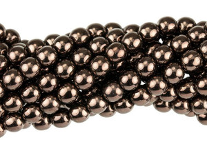 Czech Glass 6mm Chocolate Bronze Round Bead Strand by Starman Czech Glass 6mm Chocolate Bronze Round Bead Strand by Starman