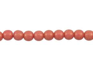 Czech Glass 6mm ColorTrends Pacifica Strawberry Round Bead Strand by Starman Czech Glass 6mm ColorTrends Pacifica Strawberry Round Bead Strand by Starman