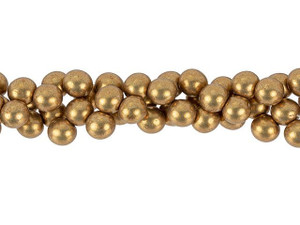 Czech Glass 6mm ColorTrends Saturated Metallic Ceylon Yellow Top-Drilled Round Bead (25pc Strand) by Starman Czech Glass 6mm ColorTrends Saturated Metallic Ceylon Yellow Top-Drilled Round Bead (25pc Strand) by Starman