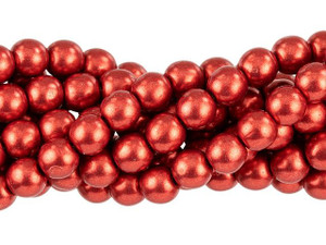 Czech Glass 6mm ColorTrends Saturated Metallic Cherry Tomato Round Bead Strand by Starman Czech Glass 6mm ColorTrends Saturated Metallic Cherry Tomato Round Bead Strand by Starman