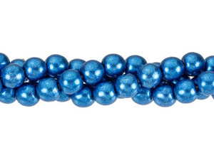 Czech Glass 6mm ColorTrends Saturated Metallic Nebulas Blue Round Bead Strand (50pc Strand) by Starman Czech Glass 6mm ColorTrends Saturated Metallic Nebulas Blue Round Bead Strand (50pc Strand) by Starman