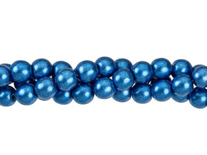 Czech Glass 6mm ColorTrends Saturated Metallic Nebulas Blue Top-Drilled Round Bead (25pc Strand) by Starman Czech Glass 6mm ColorTrends Saturated Metallic Nebulas Blue Top-Drilled Round Bead (25pc Strand) by Starman