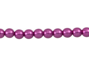 Czech Glass 6mm ColorTrends Saturated Metallic Pink Yarrow Round Bead Strand by Starman Czech Glass 6mm ColorTrends Saturated Metallic Pink Yarrow Round Bead Strand by Starman