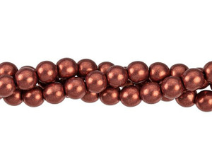 Czech Glass 6mm ColorTrends Saturated Metallic Valiant Poppy Top-Drilled Round Bead (25pc Strand) by Starman Czech Glass 6mm ColorTrends Saturated Metallic Valiant Poppy Top-Drilled Round Bead (25pc Strand) by Starman