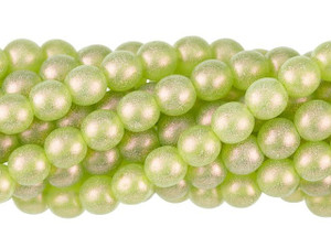 Czech Glass 6mm Cosmic Twinkle Olivine Round Bead Strand by Starman Czech Glass 6mm Cosmic Twinkle Olivine Round Bead Strand by Starman