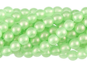 Czech Glass 6mm Cosmic Twinkle Peridot Round Bead Strand by Starman Czech Glass 6mm Cosmic Twinkle Peridot Round Bead Strand by Starman