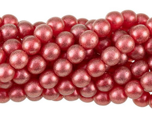 Czech Glass 6mm Cosmic Twinkle Siam Ruby Round Bead Strand by Starman Czech Glass 6mm Cosmic Twinkle Siam Ruby Round Bead Strand by Starman