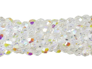 Czech Glass 6mm Crystal AB Fire-Polish Bead Strand by Starman Czech Glass 6mm Crystal AB Fire-Polish Bead Strand by Starman