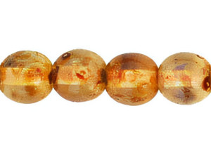 Czech Glass 6mm Crystal Picasso Round Bead Strand by Starman Czech Glass 6mm Crystal Picasso Round Bead Strand by Starman