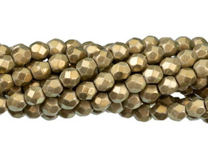 Czech Glass 6mm Halo Ethereal - Linen Fire-Polish Bead Strand by Starman Czech Glass 6mm Halo Ethereal - Linen Fire-Polish Bead Strand by Starman