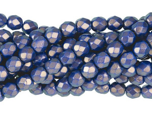 Czech Glass 6mm Halo Ethereal Ultramarine Fire-Polish Bead Strand by Starman Czech Glass 6mm Halo Ethereal Ultramarine Fire-Polish Bead Strand by Starman