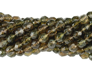 Czech Glass 6mm Hurricane Glass Bayou Fire-Polish Bead Strand by Starman Czech Glass 6mm Hurricane Glass Bayou Fire-Polish Bead Strand by Starman