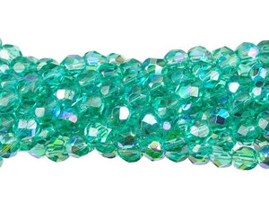 Czech Glass 6mm Lt Teal AB Fire-Polish Bead Strand by Starman Czech Glass 6mm Lt Teal AB Fire-Polish Bead Strand by Starman