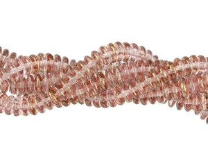 Czech Glass 6mm Luster Transparent Topaz/Pink Rondelle Bead Strand by Starman Czech Glass 6mm Luster Transparent Topaz/Pink Rondelle Bead Strand by Starman