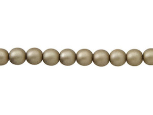 Czech Glass 6mm Matte Brown Sugar Round Glass Pearl Bead Strand by Starman Czech Glass 6mm Matte Brown Sugar Round Glass Pearl Bead Strand by Starman