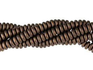Czech Glass 6mm Matte Dark Bronze Rondelle Bead Strand by Starman Czech Glass 6mm Matte Dark Bronze Rondelle Bead Strand by Starman