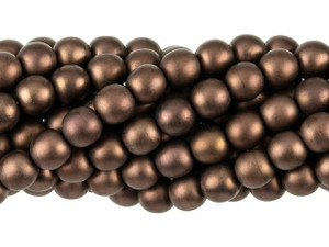 Czech Glass 6mm Matte Dark Bronze Round Bead Strand by Starman Czech Glass 6mm Matte Dark Bronze Round Bead Strand by Starman