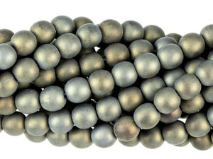 Czech Glass 6mm Matte Iris Brown Round Bead Strand by Starman Czech Glass 6mm Matte Iris Brown Round Bead Strand by Starman