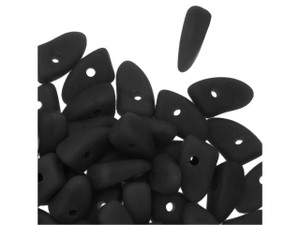 Czech Glass 6mm Matte Jet Black Prong Bead 2.5-Inch Tube by Starman Czech Glass 6mm Matte Jet Black Prong Bead 2.5-Inch Tube by Starman