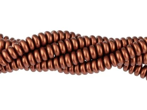 Czech Glass 6mm Matte Metallic Antique Copper Rondelle Bead Strand by Starman Czech Glass 6mm Matte Metallic Antique Copper Rondelle Bead Strand by Starman