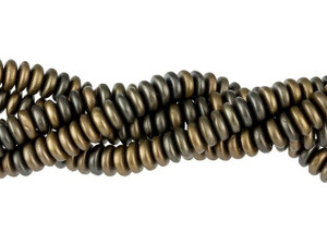 Czech Glass 6mm Matte Metallic Leather Rondelle Bead Strand by Starman Czech Glass 6mm Matte Metallic Leather Rondelle Bead Strand by Starman