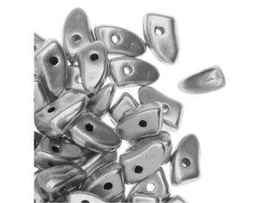 Czech Glass 6mm Matte Metallic Silver Prong Bead 2.5-Inch Tube by Starman Czech Glass 6mm Matte Metallic Silver Prong Bead 2.5-Inch Tube by Starman