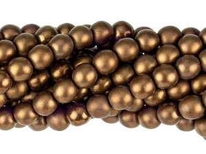 Czech Glass 6mm Matte Patina Tanzanite Round Bead Strand by Starman Czech Glass 6mm Matte Patina Tanzanite Round Bead Strand by Starman