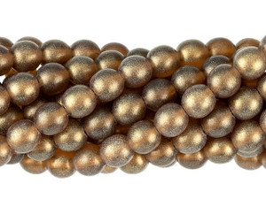 Czech Glass 6mm Matte Smoky Topaz Round Bead Strand by Starman Czech Glass 6mm Matte Smoky Topaz Round Bead Strand by Starman