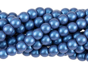 Czech Glass 6mm Metallic Suede Blue Round Bead Strand by Starman Czech Glass 6mm Metallic Suede Blue Round Bead Strand by Starman