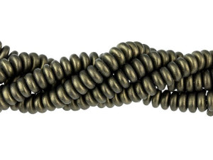 Czech Glass 6mm Metallic Suede Dark Green Rondelle Bead Strand by Starman Czech Glass 6mm Metallic Suede Dark Green Rondelle Bead Strand by Starman