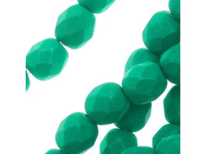 Czech Glass 6mm Neon Emerald Fire-Polish Bead Strand by Starman