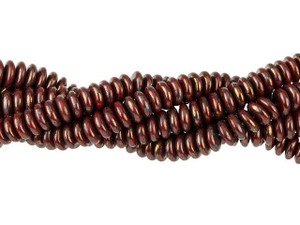 Czech Glass 6mm Opaque Red Bronze Picasso Rondelle Bead Strand by Starman Czech Glass 6mm Opaque Red Bronze Picasso Rondelle Bead Strand by Starman