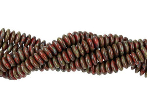 Czech Glass 6mm Opaque Red Picasso Rondelle Bead Strand by Starman Czech Glass 6mm Opaque Red Picasso Rondelle Bead Strand by Starman