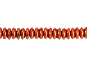 Czech Glass 6mm Orange Opaque with Bronze Marble Finish Disc Spacer Bead Strand by Raven's Journey Czech Glass 6mm Orange Opaque with Bronze Marble Finish Disc Spacer Bead Strand by Raven's Journey