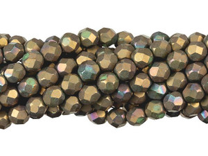 Czech Glass 6mm Oxidized Bronze Clay Fire-Polish Bead Strand by Starman Czech Glass 6mm Oxidized Bronze Clay Fire-Polish Bead Strand by Starman