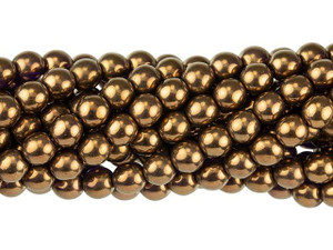 Czech Glass 6mm Patina Tanzanite Round Bead Strand by Starman Czech Glass 6mm Patina Tanzanite Round Bead Strand by Starman