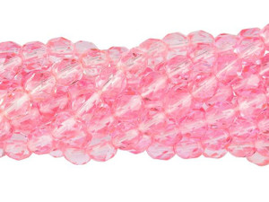 Czech Glass 6mm Pearl-Coated Bright Pink Fire-Polish Bead Strand by Starman Czech Glass 6mm Pearl-Coated Bright Pink Fire-Polish Bead Strand by Starman