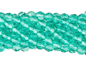 Czech Glass 6mm Pearl-Coated Teal Fire-Polish Bead Strand by Starman Czech Glass 6mm Pearl-Coated Teal Fire-Polish Bead Strand by Starman
