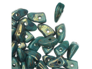 Czech Glass 6mm Persian Turquoise Bronze Picasso Prong Bead 2.5-Inch Tube by Starman Czech Glass 6mm Persian Turquoise Bronze Picasso Prong Bead 2.5-Inch Tube by Starman