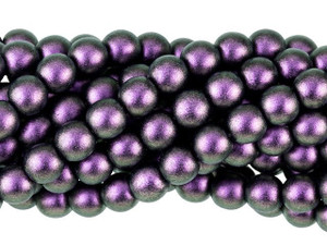 Czech Glass 6mm Polychrome Black Currant Round Bead Strand by Starman Czech Glass 6mm Polychrome Black Currant Round Bead Strand by Starman