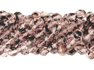 Czech Glass 6mm Rosaline Tortoise Fire-Polish Bead Strand by Starman Czech Glass 6mm Rosaline Tortoise Fire-Polish Bead Strand by Starman