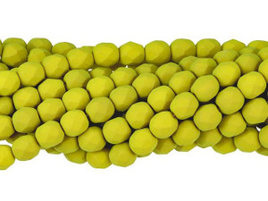 Czech Glass 6mm Saturated Chartreuse Fire-Polish Bead Strand by Starman Czech Glass 6mm Saturated Chartreuse Fire-Polish Bead Strand by Starman