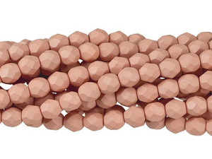 Czech Glass 6mm Saturated Peach Fire-Polish Bead Strand by Starman Czech Glass 6mm Saturated Peach Fire-Polish Bead Strand by Starman