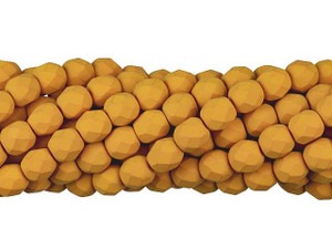 Czech Glass 6mm Saturated Pumpkin Fire-Polish Bead Strand by Starman Czech Glass 6mm Saturated Pumpkin Fire-Polish Bead Strand by Starman