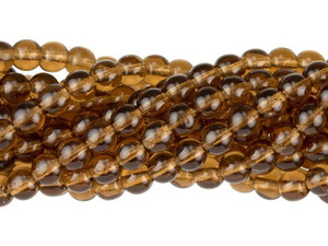 Czech Glass 6mm Smoky Topaz Round Bead Strand by Starman Czech Glass 6mm Smoky Topaz Round Bead Strand by Starman