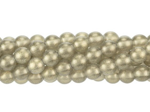 Czech Glass 6mm Sueded Gold Black Diamond Round Bead Strand by Starman Czech Glass 6mm Sueded Gold Black Diamond Round Bead Strand by Starman