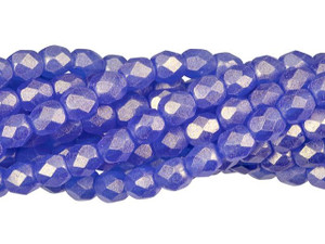 Czech Glass 6mm Sueded Gold Sapphire Fire-Polish Bead Strand by Starman Czech Glass 6mm Sueded Gold Sapphire Fire-Polish Bead Strand by Starman