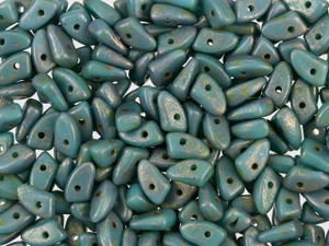 Czech Glass 6mm Turquoise Copper Picasso Prong Bead 2.5-Inch Tube by Starman Czech Glass 6mm Turquoise Copper Picasso Prong Bead 2.5-Inch Tube by Starman