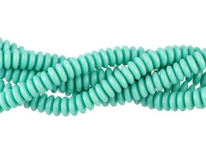 Czech Glass 6mm Turquoise Rondelle Bead Strand by Starman