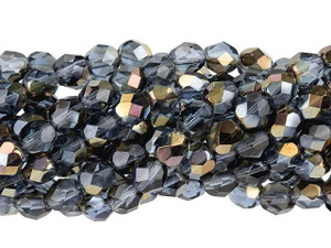 Czech Glass 6mm Twilight Montana Blue Fire-Polish Bead Strand by Starman Czech Glass 6mm Twilight Montana Blue Fire-Polish Bead Strand by Starman